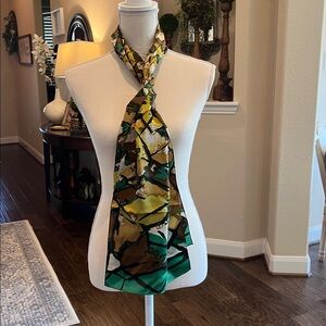 Vintage Designer Jones New York Silk Scarf
Geometric Jewel Tones Vibrant Colors